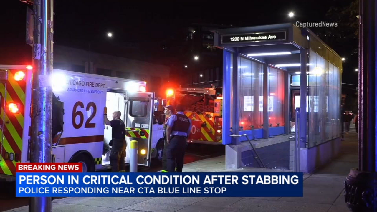 Chicago police respond to CTA Blue Line station after person critically injured in stabbing: CFD
       — ABC7 Chicago (WLS-TV)